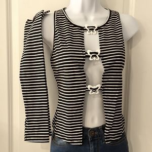 Black & White Striped Top Size Medium